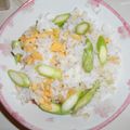 白いぐれーぷ's cooksnap of when they made アスパラとちりめんじゃこの炒飯❀.