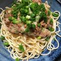 ラスちん's cooksnap of when they made 暑い日さっぱり！梅と大葉の納豆冷製パスタ.