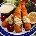 cococo710's cooksnap of when they made まっすぐに作る！サイズupエビフライ♫.