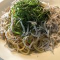 双子プラスone's cooksnap of when they made 大葉としらすのパタン風パスタ.