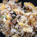 くむちん's cooksnap of when they made 鮭フレークと塩こぶのバター炒飯.