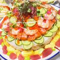 クック6AQOVK☆'s cooksnap of when they made バラちらし風 七夕ケーキ寿司.