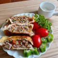 まこさんど's cooksnap of when they made 簡単！油揚げのひき肉&野菜詰め焼き。.