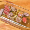 紐途のメモ帳's cooksnap of when they made 最高の鶏レバーとトマトのコンフィ.