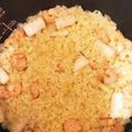 ラッキータイム's cooksnap of when they made 雪若丸　カレー味の炊き込みご飯　パエリア.