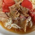 67luna's cooksnap of when they made トマトとベーコンのごまぶっかけ素麺.