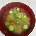 ピーナッツ子♪'s cooksnap of when they made 夏野菜★ おくらのお味噌汁.