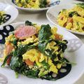 ｸﾏﾘｴ's cooksnap of when they made モロヘイヤの卵とじ.