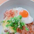 ☆３匹の子ぶた☆'s cooksnap of when they made カフェ風♥納豆目玉焼き丼.