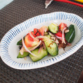 バカリャウ's cooksnap of when they made トマトときゅうりの塩昆布和え.