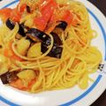 あやぴぃ♡'s cooksnap of when they made 茄子とプチトマトのパスタ.