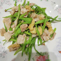 rha♡nana's cooksnap of when they made ささげと油揚げと豚バラ肉の炒め物.