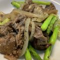 半熟王子's cooksnap of when they made 牛肉とアスパラの甘辛炒め.