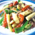 モコブーママ's cooksnap of when they made アメリカズッキーニとピーマンのラー油炒め.