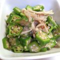 クックM860DG☆'s cooksnap of when they made レンジで簡単！オクラとえのきの梅あえ♪.