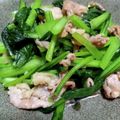 こうのとりヒロシ's cooksnap of when they made 1/2日分野菜！小松菜と豚の塩炒め.