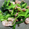 こうのとりヒロシ's cooksnap of when they made 1/2日分野菜！小松菜と豚の塩炒め.