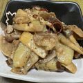 ベルちゃんパンケーキ's cooksnap of when they made なすとエリンギと豚肉のこってりマヨ醤油炒.