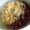 マキマキ913's cooksnap of when they made ごぼう入り牛丼.