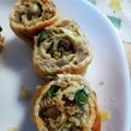 ひろ☆はる❇︎ママ's cooksnap of when they made 油揚げロール餃子.