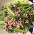 ベティ３'s cooksnap of when they made 小松菜と豚挽肉のナンプラー炒め.