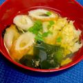 やよい・M's cooksnap of when they made わかめと竹輪のかき玉味噌汁.