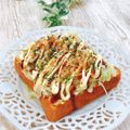 Satoco❋'s cooksnap of when they made 巣ごもり卵のトースト＊お好み焼き風味.
