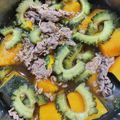 ♡greentea♡'s cooksnap of when they made 牛肉とゴーヤと南瓜の生姜煮.