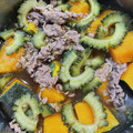 ♡greentea♡'s cooksnap of when they made 牛肉とゴーヤと南瓜の生姜煮.