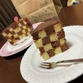 wochiocook's cooksnap of when they made サンセバスチャン　ダミエ柄チョコケーキ.