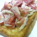 シャンプーハット's cooksnap of when they made トマト×タマネギ簡単トースト・”　●）.