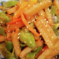バキ子's cooksnap of when they made いんげんとさつま揚げの炒め煮　七味がけ♪.