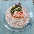 yesmama's cooksnap of when they made 夏ランチ☆豚キム豆乳ぶっかけそうめん.