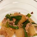 コギhana's cooksnap of when they made 大根とにらのひき肉あん.