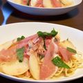 igたま's cooksnap of when they made ✨ひと手間かけた桃と生ハムの冷製パスタ✨.