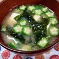 フリージア♬'s cooksnap of when they made とろ〜り【オクラとワカメの味噌汁】.
