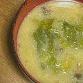 ポッ！'s cooksnap of when they made 簡単 なめこと山東菜のお味噌汁❃朝食にも.