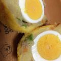 ムーヒツジ's cooksnap of when they made 簡単スコッチエッグ風コロッケと野菜スープ.