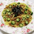 もぐ・ω・くま's cooksnap of when they made 鎌倉風☆納豆とオクラのとろとろパスタ.