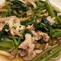 marise's cooksnap of when they made 空芯菜と豚バラとしめじ♡中華風炒め.