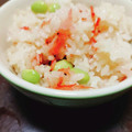 1106のんたん's cooksnap of when they made 切り餅で！桜えびと枝豆の春のおこわ.