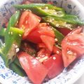 ひま母's cooksnap of when they made トマトとオクラのポン酢ごま和え.