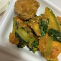 たべたべこ's cooksnap of when they made 豚バラ・小松菜・南瓜の甘辛ごま炒め♪.