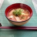 FGO☆'s cooksnap of when they made ２人分・豆腐・あげ・わかめのみそ汁.