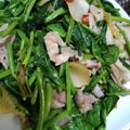 ひっこ's cooksnap of when they made ワインに合う♪空芯菜と豚肉のにんにく炒め.