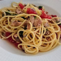 クックPDBPQO☆'s cooksnap of when they made サバ缶で☆サバとトマトの和風冷製パスタ.