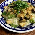 ☆さぶ☆☆'s cooksnap of when they made 鶏肉と茄子の大葉味噌炒めのせ そうめん.