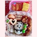めいちママ＊'s cooksnap of when they made パンダオニギリ弁当~子ども用~.