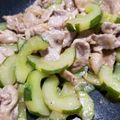 hero79's cooksnap of when they made 牛(豚)こまと胡瓜☆お酢でさっぱり炒め.