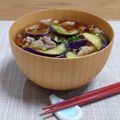 Yukiまむ's cooksnap of when they made 簡単♪＊なすと豚のお味噌汁＊.